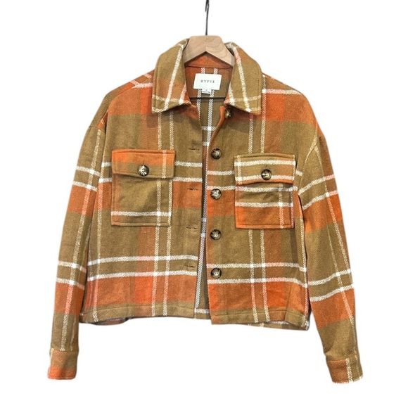 HYFVE Plaid Button Front Long Sleeve Shacket Jacket Women’s Size Small - Picture 6 of 10